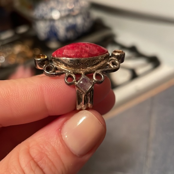 Red jasper gemstone ring - Picture 3 of 4